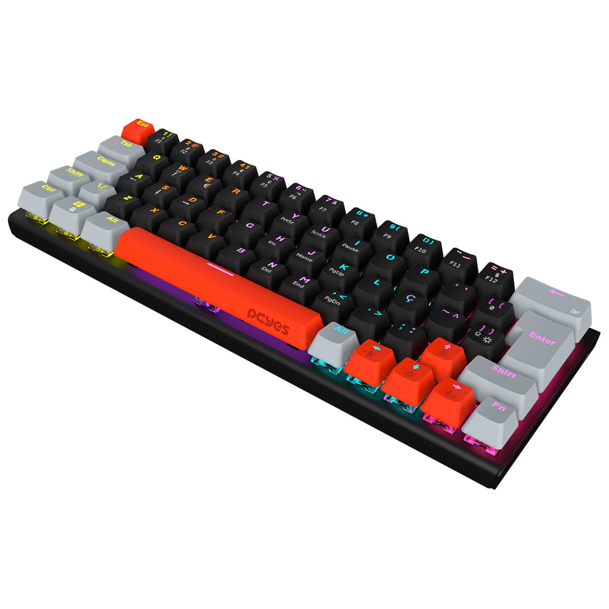 TECLADO GAMER MECANICO PCYES KUROMORI 60% - SWITCH BLUE - LED